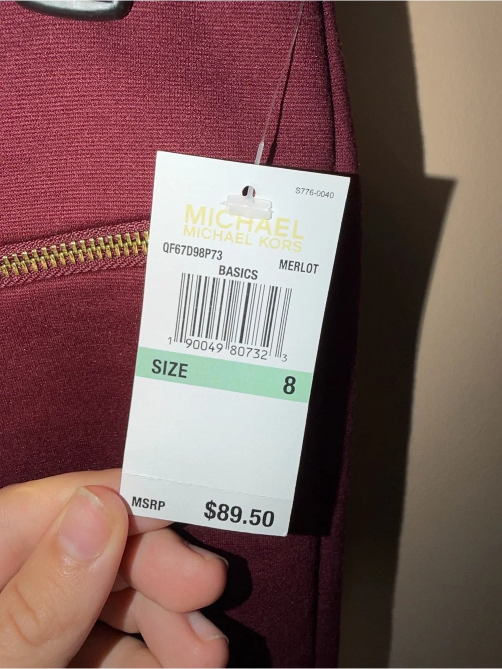 NWT Michael Kors Women’s Ponte Knit Pencil Maroon Skirt